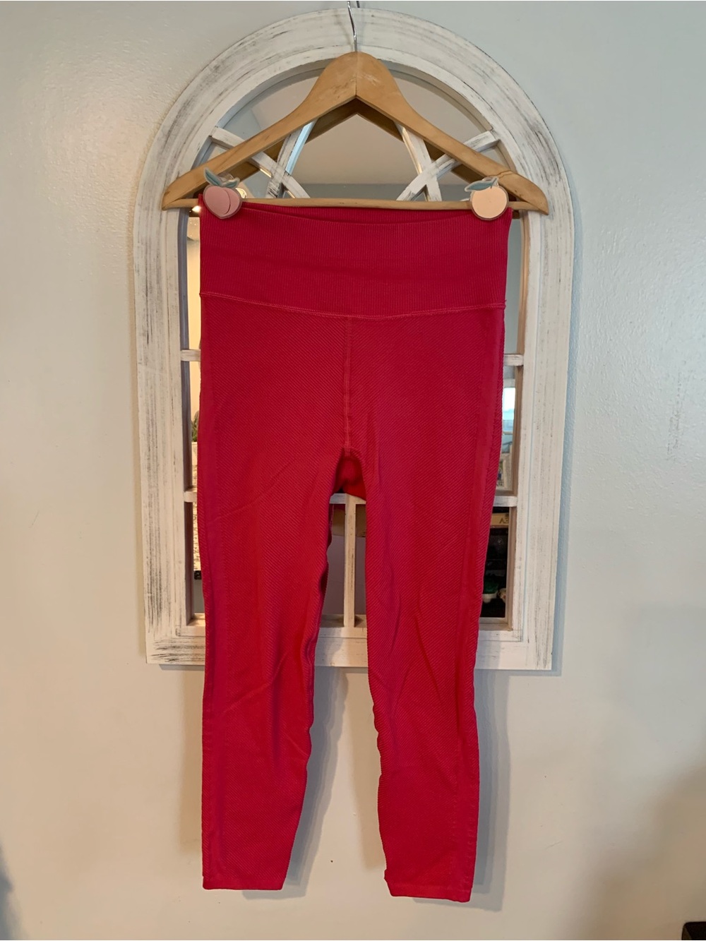 FP Movement by Free People Red High-Rise Ribbed Leggings
